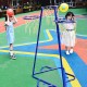 pedestal soporte cuadruple 4 aros basketball basquetbol acero interactivo movible transportables encentar pelota