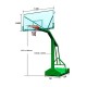 Torre Basquetbol Movible transportable Acero Contrapeso Tablero basketball Vidrio Templado aro retractil resorte profesional