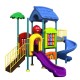 Estación de juego modular pre basica escolar primera infancia Plaza Doble Tobogán Espiral y Simple Calidad