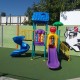 Estación de juego modular pre basica escolar primera infancia Plaza Doble Tobogán Espiral y Simple Calidad