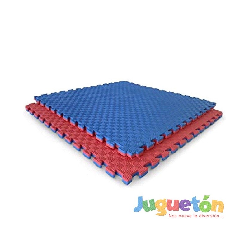 Tatami piso goma eva 2,5 cm espesor grosor 100x100 metro cuadrado m2 rojo  azul colores