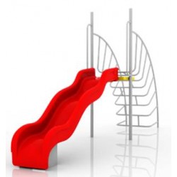 Tobogan  Rojo con Escalera Curva