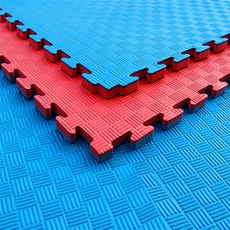 Tatami piso goma eva 2,5 cm espesor grosor 100x100 metro cuadrado m2 rojo azul colores