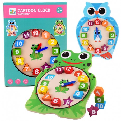 Reloj Didactico Madera Montessori Aprender Hora Animal Xk-43