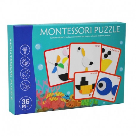 Puzzle Montessori 63pcs Madera Didáctico Rompecabeza Zk-12