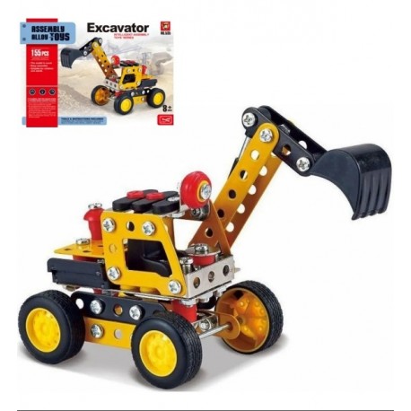 Kit Lego Mecano Vehiculo Excavador Construcción Metal 155pcs