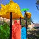 Estación juego modular prebasica escolar primera infancia ciclo Plaza Mono Dos Toboganes Curvo y Simple Primera Infancia