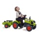 Tractor de Pedales Claas Arion con Remolque Farmer Verde